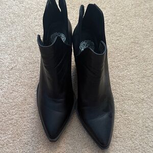 Vince Camuto Black Pointed Toe Ankle Booties